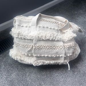 Elegant Cream Textured Women's Bag